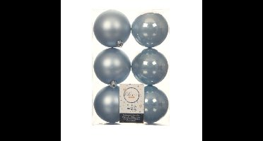 Decoris Kerstballen - 18x st - lichtblauw - D8 cm - kunststof