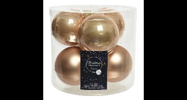 Decoris Kerstballen - 18x st - toffee bruin - 8 cm - glas