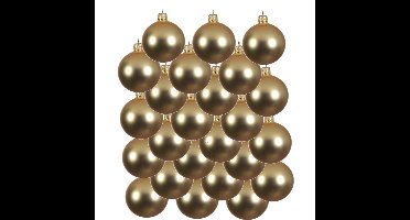 Decoris kerstballen - 24x - goud - 8 cm - glas - mat - velvet