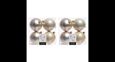 Decoris Kerstballen - 24x st - licht champagne - 10 cm - kunststof
