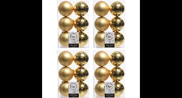 Decoris Kerstballen - 24x stuks - goud - kunststof mat/glans - 8 cm