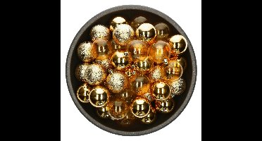 Decoris kerstballen - 25x stuks - 6 cm - kunststof -goud