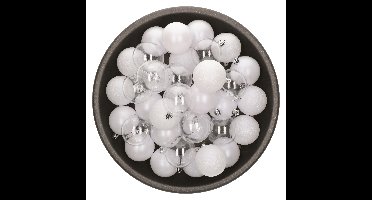 Decoris kerstballen - 25x stuks - 6 cm - kunststof -witÃƒâ€š?