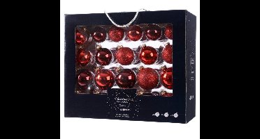 Decoris Kerstballen - 42x - rood - 5-6-7 cm - glas