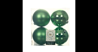 Decoris Kerstballen - 4x st - groen - D10 cm - kunststof