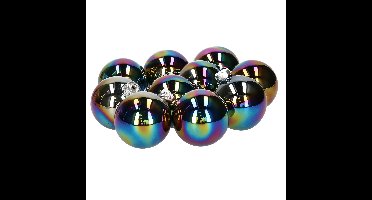 Decoris Kerstballen set - 30x st - glas - zwart/parelmoer - 6 cm