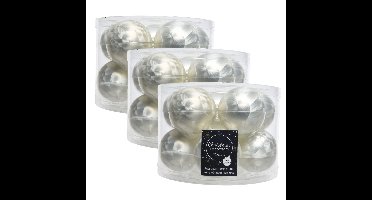 Decoris Kerstballen set - 30x - wit - glas - mat-glans - 6 cm