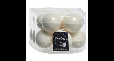 Decoris Kerstballen set - 40x stuks - glas - wol wit - 6 cm