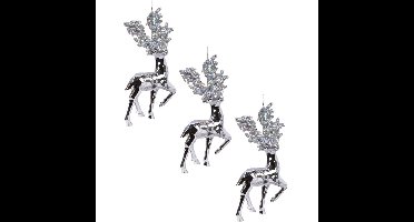 Decoris Kerstboomhanger Rendier zilver 16 cm