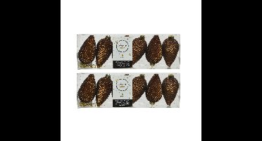 Decoris Kersthangers dennenappels - 18x st - kaneel bruin - 8 cm