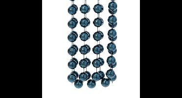 Decoris Kerstslinger - 2x - donkerblauw - kralenslinger - 270 cm