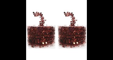 Decoris Kerstslinger - 2x - rood - folieslinger - 700 cm