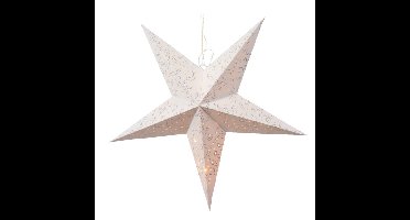 Decoris Kerstster - met LED verlichting - wit - 60 cm - papier