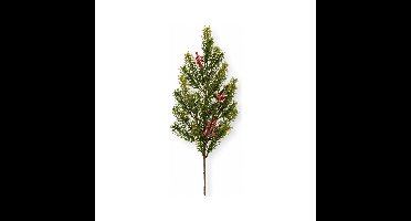 Decoris kersttak - groen met bes - 77 cm - voor kerststukjes