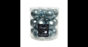 Decoris Kleine kerstballen - 18x st - lichtblauw - D4 cm - glas