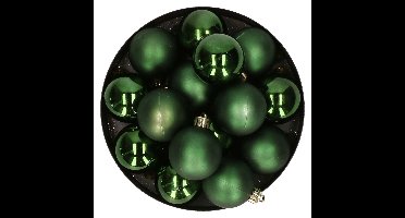 Decoris kleine kerstballen - 32x st - donkergroen - 4 cm - kunststof