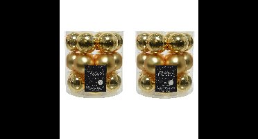 Decoris Kleine kerstballen - 54x st - goud - D4 cm - glas