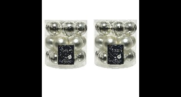 Decoris Kleine kerstballen - 54x st - zilver - D4 cm - glas