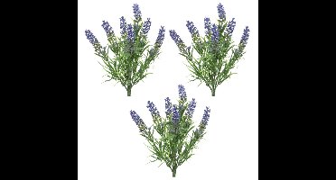Decoris Lavandula/lavendel - 3x - kunstplant - 34 cm