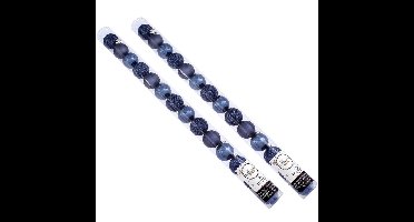 Decoris Mini kerstballen - 28x st - donkerblauw - D3 cm - kunststof