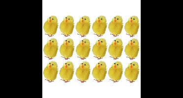 Decoris mini kuikentjes - 48x stuks - geel - H4 cm - Paaskuikentjes