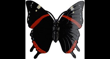 Decoris Muurvlinder - atalanta - tuindecoratie - kunststof - 24 cm