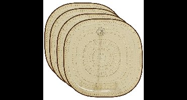 Decoris ontbijtbord - 6x - geel - 20,5 cm - kunststof - campingbord