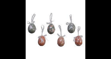 Decoris Paaseieren - 6x stuks - foam - paasversiering - 6 cm - paasei