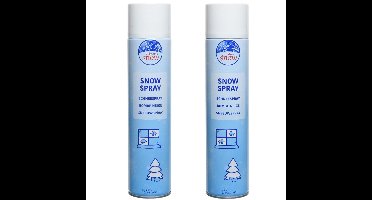 Decoris Sneeuwspray - 2x - wit - 400 ml - spuitsneeuw - kunstsneeuw
