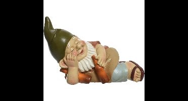 Decoris Tuinkabouter - dronken - polystone - H11 cm