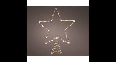 Decoris verlichte ster piek - goud - 27 cm - steady