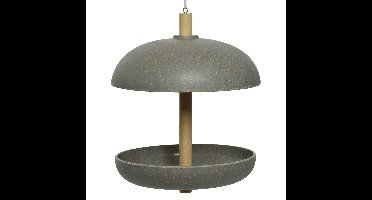 Decoris Vogelvoedersilo - hangend - bamboe - grijs - 25 cm