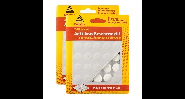 Deltafix Anti-krasvilt - 40x - wit - 17 mm - rond - zelfklevend - meubel beschermvilt