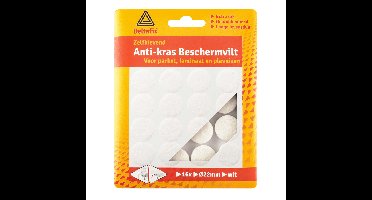Deltafix Anti-krasvilt - 8x - wit - 28 mm - rond - zelfklevend - meubel beschermvilt