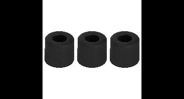 Deltafix Deurbuffer - 3x - deurstopper - zwart - rubber - 30 x 25 mm