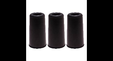 Deltafix Deurbuffer - 3x - deurstopper - zwart - rubber - 75 x 40 mm