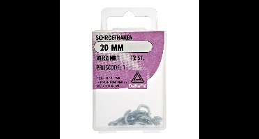 Deltafix Schroefhaken - 12x - verzinkt metaal - 20 mm - ijzerwaren
