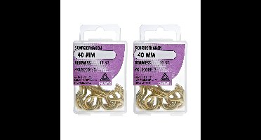 Deltafix Schroefhaken - 22x - vermessingd metaal - 40 mm - ijzerwaren