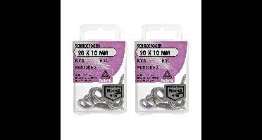 Deltafix Schroefogen - 12x - verzinkt metaal - 20 x 10 mm - ijzerwaren