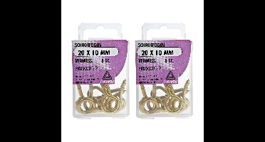 Deltafix Schroefogen - 16x - verzinkt metaal - 20 x 10 mm - ijzerwaren