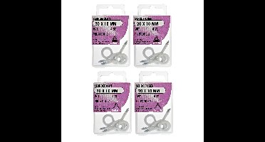 Deltafix Schroefogen - 16x - verzinkt metaal - wit - 20 x 10 mm - ijzerwaren