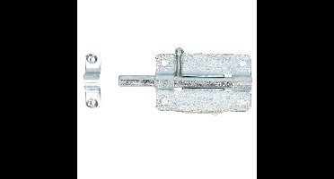 Deltafix schuifslot/plaatgrendel - 1x - 8 x 5cm - verzinkt staal - deur - schutting - hek