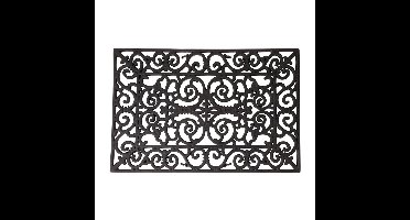 Deurmat - 2x - klassiek patroon - 70 x 40 cm - rubber - schoonloopmat