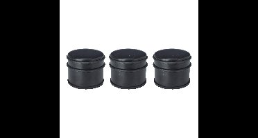 Deurstopper - 3x - rond - RVS - mat zwart - 9 x 9 x 7.5 cm - 1 kilo gewicht
