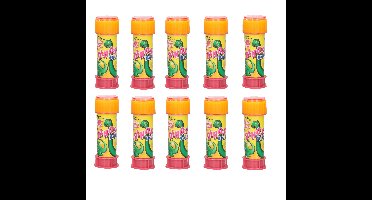 Dinosaurus bellenblaas flesjes - 10x - met bal spelletje in dop - 60ml