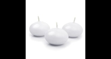 Drijfkaarsen - 10x stuks - wit - parafine - 5 cm - woondecoratie