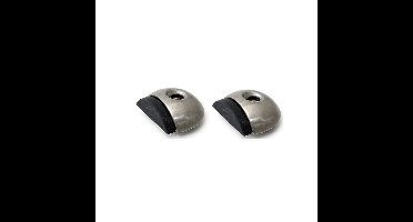 Dulimex Deurstopper/deurbuffer - 2x - D46mm - inclusief schroeven - RVS - zilver