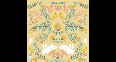 Duni Paas thema servetten Ornament Easter - 20x - geel - 33 x 33 cm