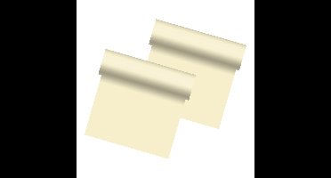 Duni tafelloper - 2x - papier - creme wit - 480 x 40 cm - Tafellopers