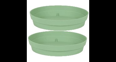 EDA Bloempot onderschaal Toscane - 3x - kunststof - groen - D23 cm